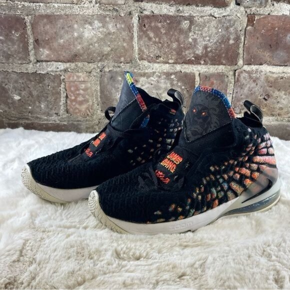 NIKE Lebron XVII 17 James Gang GS Black size 7Y / 8 Women's - Picture 5 of 6